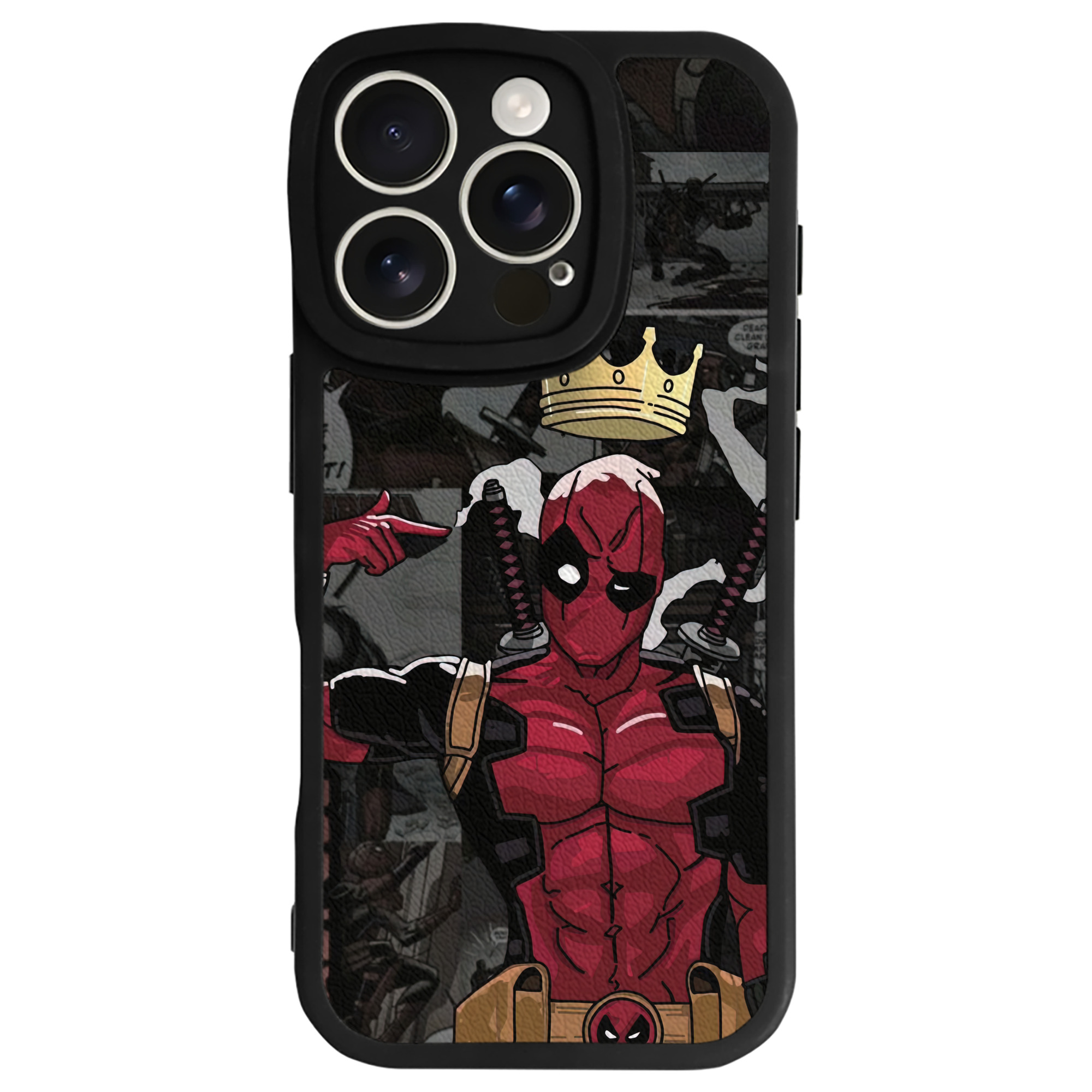 （画像用） Deadpool デッドプール 【iPhone 16シリーズ対応】シリコンスマホケース（レザー調） 材質：シリコン